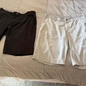 2 - adidas Men's Flat Front Golf Shorts - Size 36 Black and Light Gray